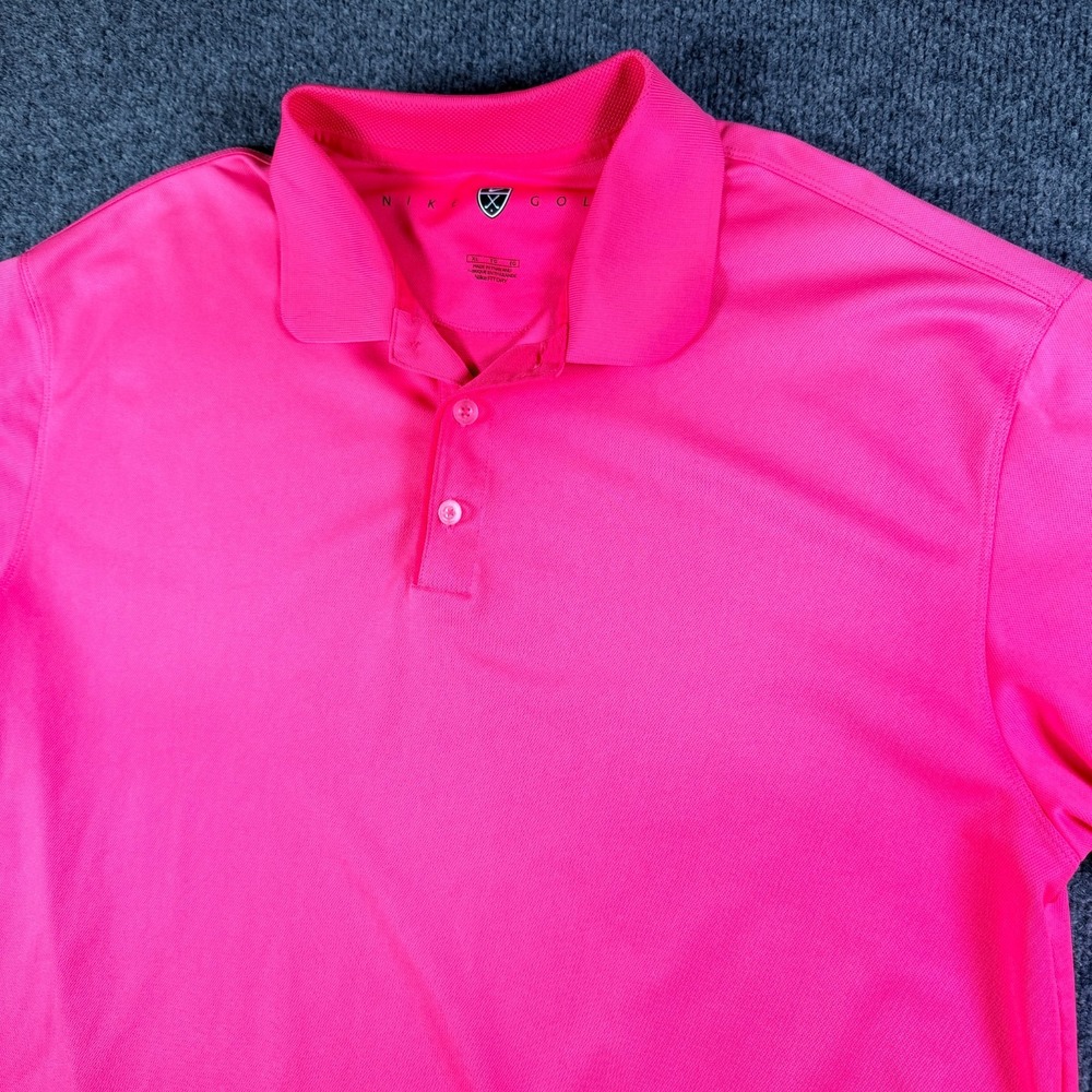 Nike Fit Dry Golf Polo Shirt Mens XL‎ Pink Performance Tennis Sportswear Casual